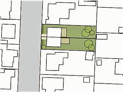 Fortætning med dobbelthus i 1½ etage 35% bebyggelse.